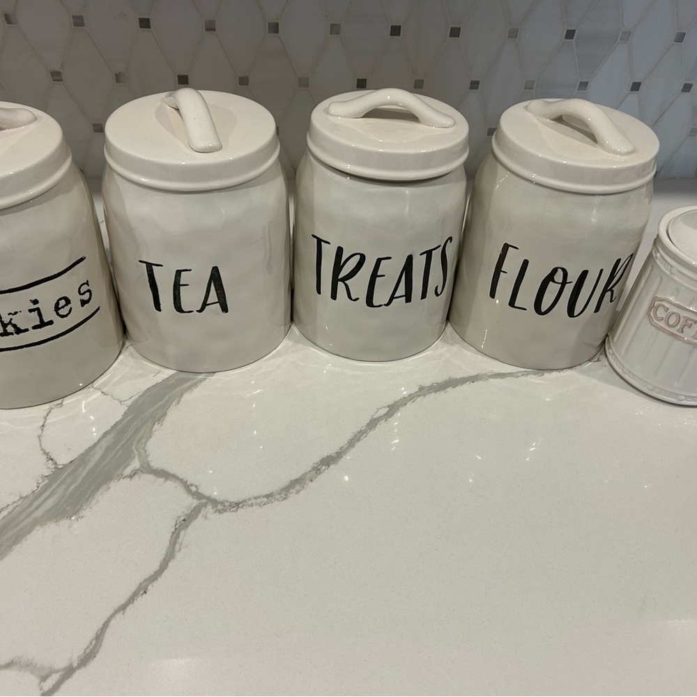 Off White Ceramic Kitchen Canister Set